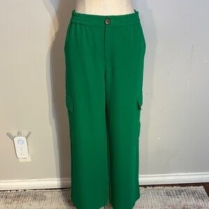 WAYF Elegant Emerald Wide-Leg Pants S/M